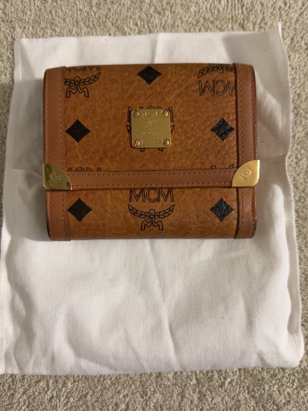 MCM Compact Cognac Wallet